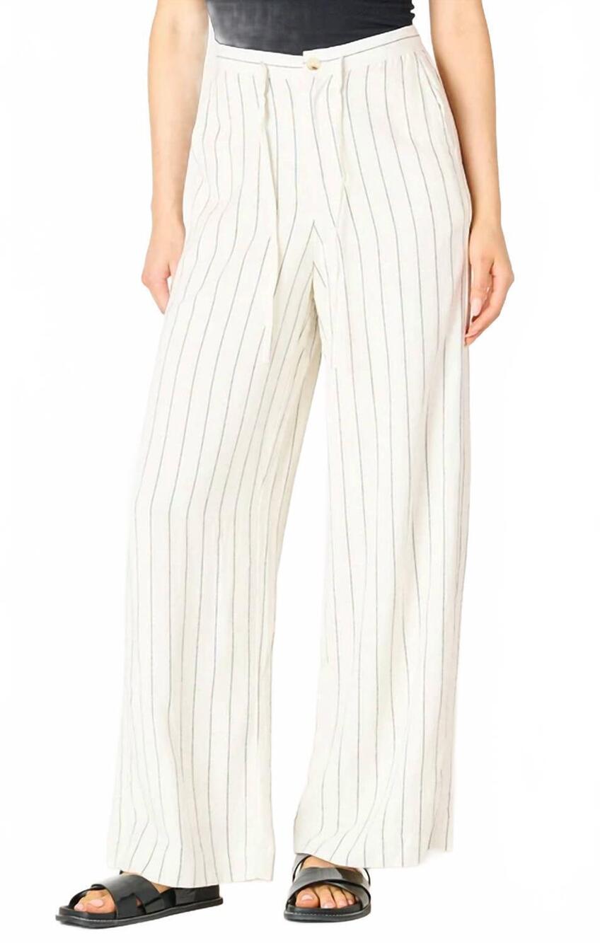NEW DEX wide leg trousers in sand/black stripe